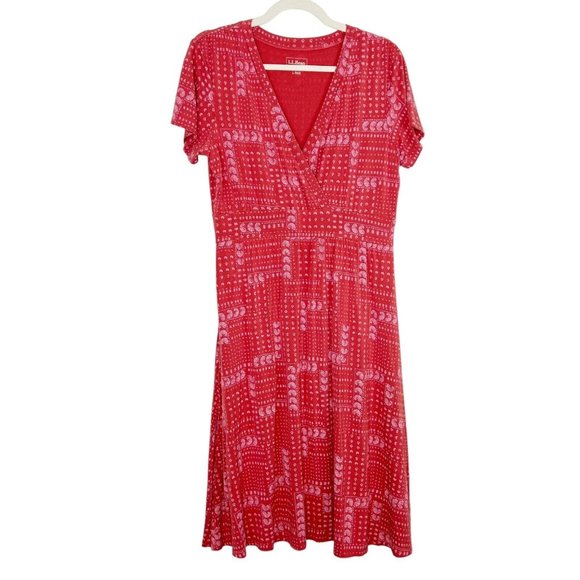 L.L. Bean Dresses Ll Bean Summer Knit Orange Midi Dress Size Large